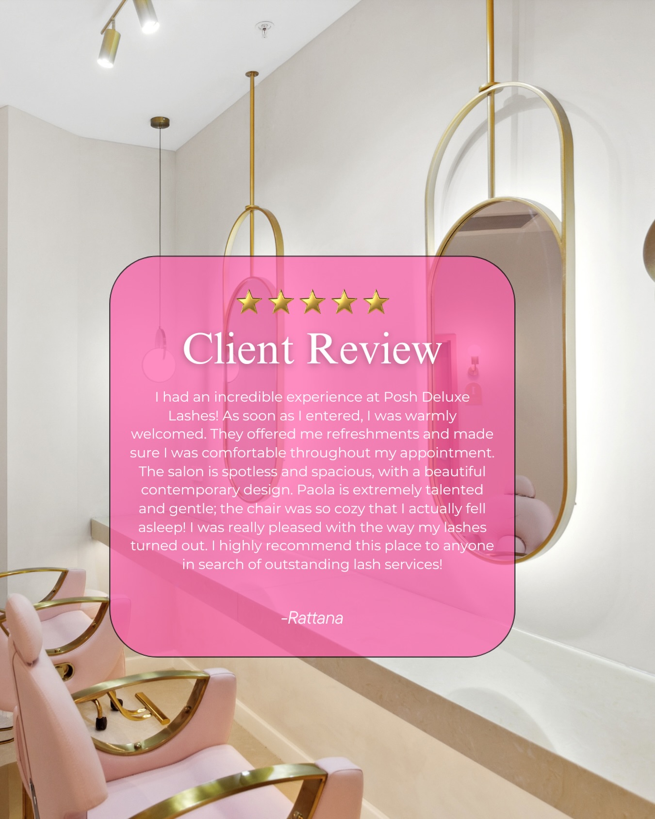 ✨ 5-Star Client Love ✨

Nothing makes us happier than hearing how confident and relaxed our clients feel at Posh Deluxe 💕

From the moment you walk in, to the moment you leave with flawless lashes — we’re all about comfort, quality, and results ✨

Thank you, Rattana, for trusting us and for this beautiful review 🥹💖

If you’re looking for expert lash services in Perth, we’ve got you 🤍

📍 Mount Pleasant
📲 Book online via our website

#PoshDeluxe #PerthLashes #LashExtensionsPerth #PerthBeauty #LashArtistPerth